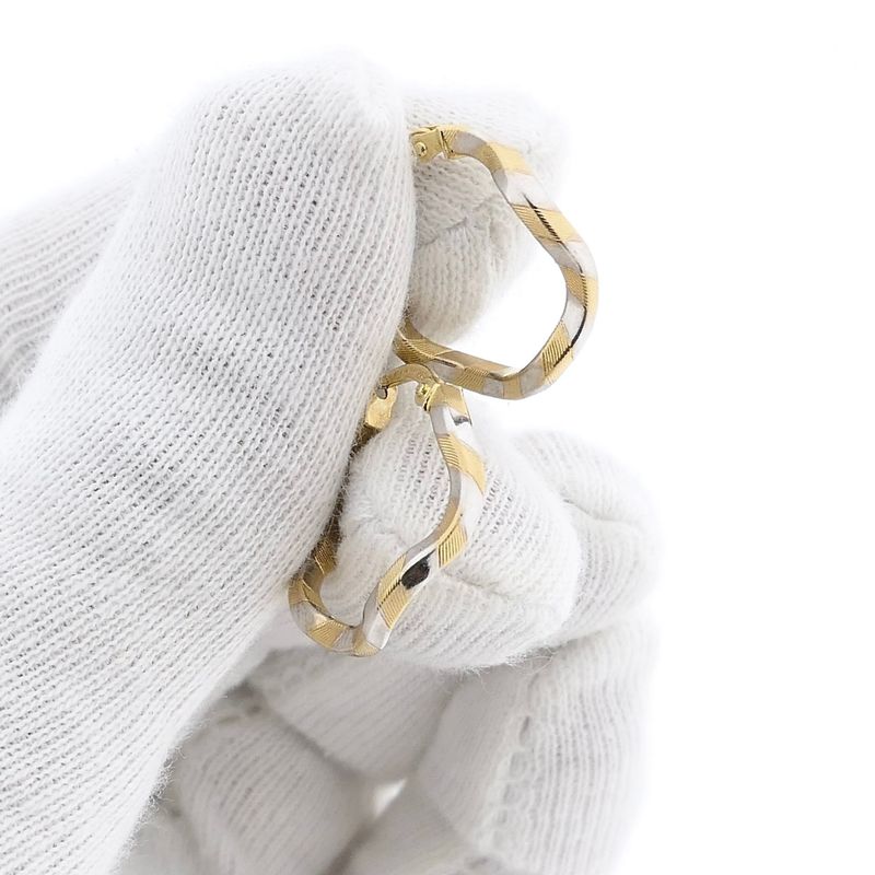 Image 12 of Bicolor Gold Earrings; Ø 19.5 mm