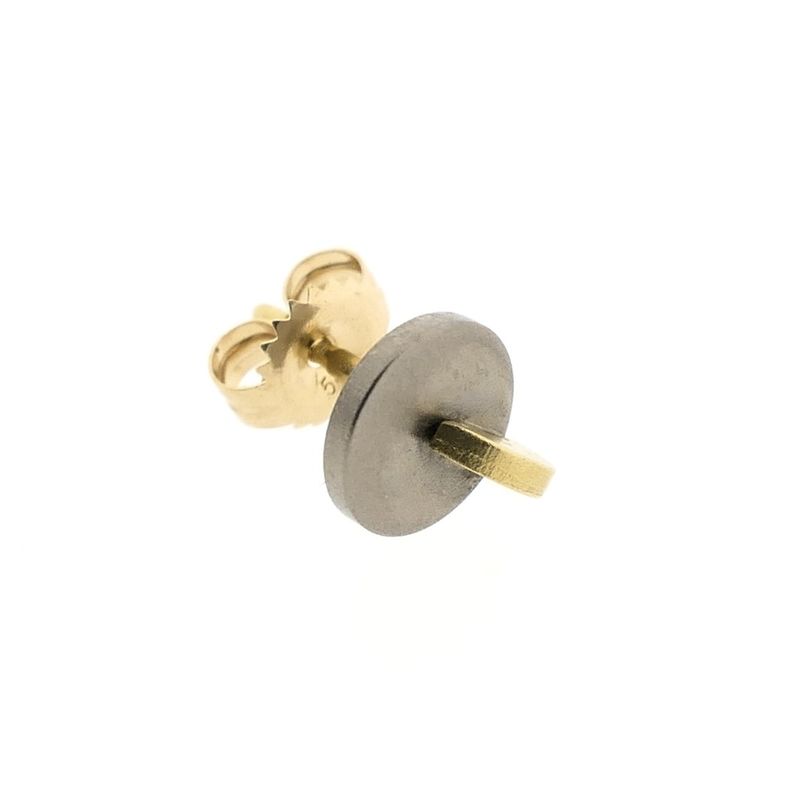 Image 4 of Gold stud earrings with titanium