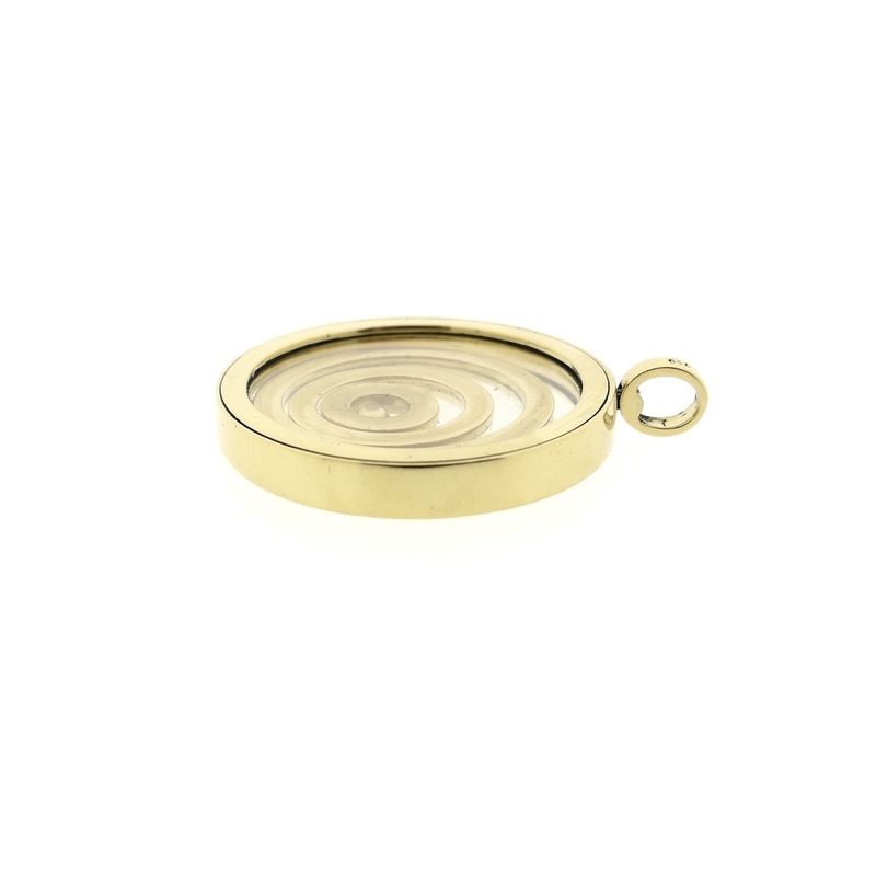 Image 4 of Gold pendant with a spiral and diamond
