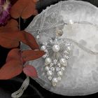 Image 2 of UTOPIA Art Deco white gold necklace with pearl and diamond 1.75 ct.