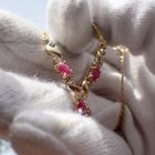 Image 2 of Two-tone gold necklace with ruby ​​and diamond 0.045 ct. | 43.5 cm