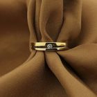 Image 2 of Two-tone gold solitaire ring with diamond; 0.035 ct.