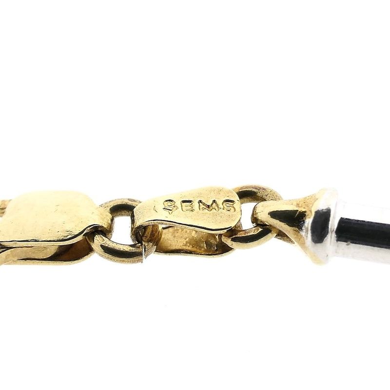 Image 5 of Bicolor Gold Bar Link Necklace