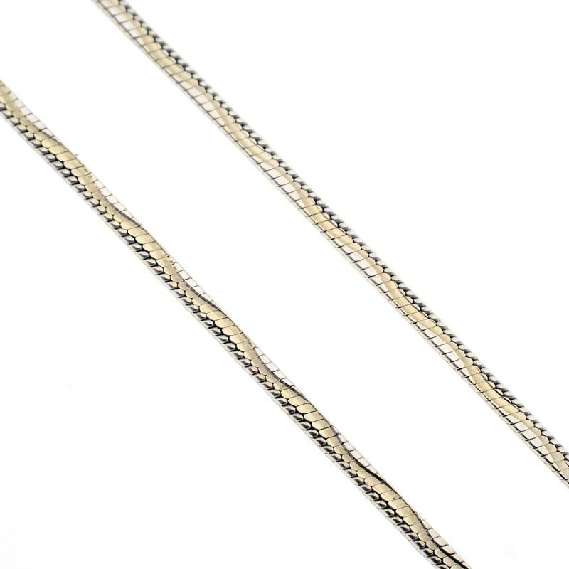 Image 5 of Two-tone square snake link necklace | 51.5 cm