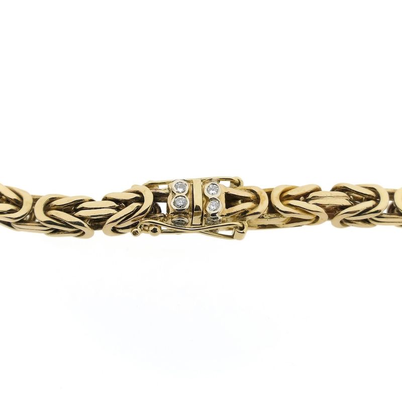 Image 4 of Gold square king chain with diamond; 0.48 ct.