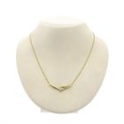 Image 9 of Gold gourmet link necklace with fixed pendant and zirconia
