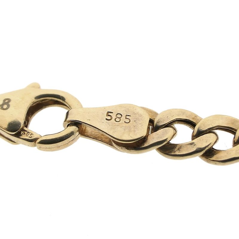 Image 3 of Gold flat gourmet link bracelet with diamonds; 0.25 ct.