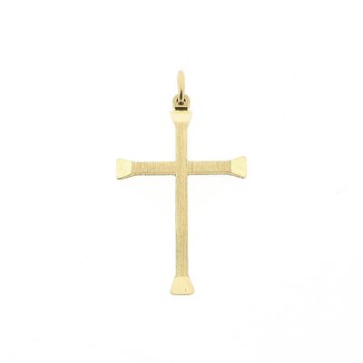 Afbeelding 1 van Gematteerd gouden hanger van een kruis