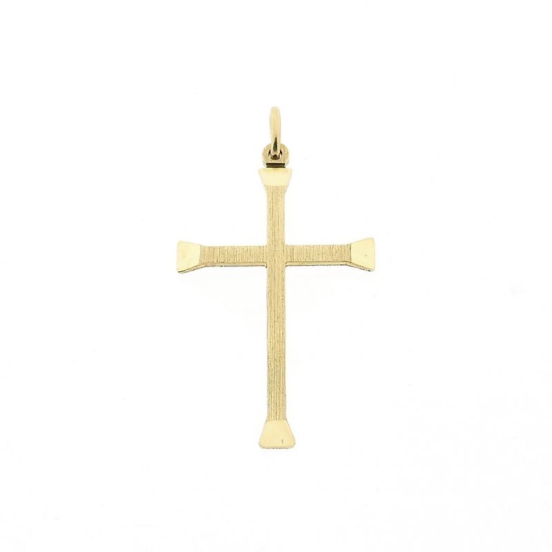 Afbeelding 1 van Gematteerd gouden hanger van een kruis