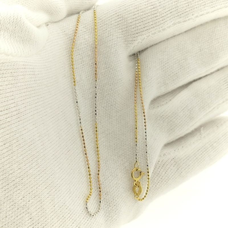 Image 7 of 18K tricolor gold fantasy link chain | 40 cm