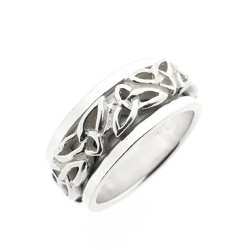 Image 1 of Wide silver ring with Celtic pattern