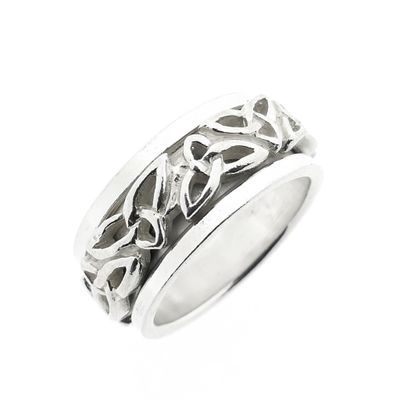 Wide silver ring with Celtic pattern Image 1 of Wide silver ring with Celtic pattern