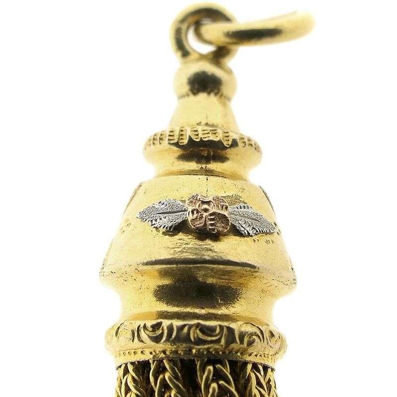 Image 9 of Antique gold pendant with tassels