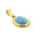 Image 4 of Vintage gold pendant with turquoise