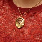 Image 8 of Gold pendant with a spiral and diamond