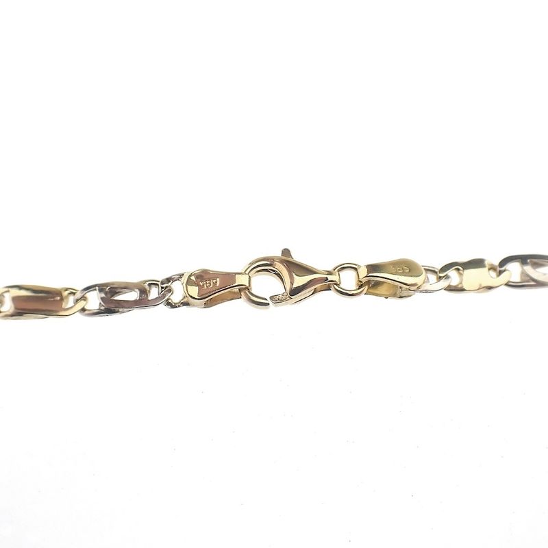 Image 6 of Two-tone gold Figaro link chain