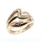 Image 1 of Golden fantasy ring with diamond 0.07 ct.