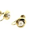 Image 4 of Gold clip-on earrings with cultured pearls