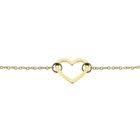 Image 4 of Gold thin anchor link bracelet with heart | 16.5 cm - 18.5 cm