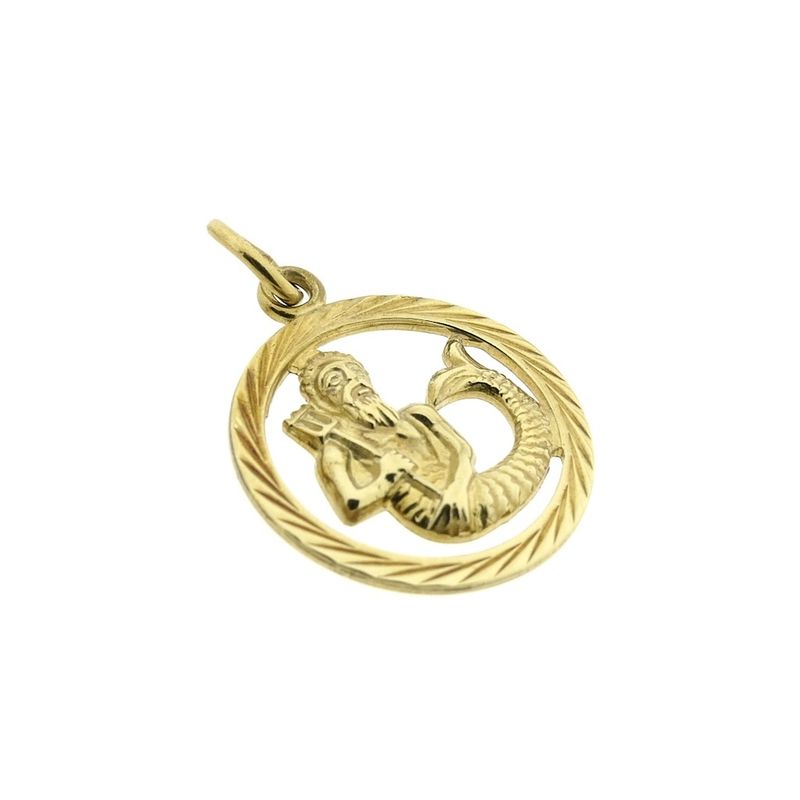 Image 6 of Gold zodiac sign pendant; Aquarius