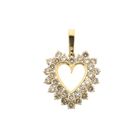 Image 2 of Gold pendant of a heart with diamonds; 2.17 ct.