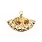 Image 1 of Gold pendant of a Spanish fan with enamel