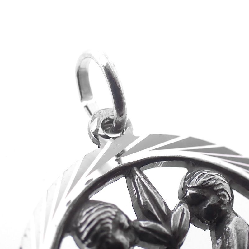 Image 5 of Silver zodiac sign pendant; Gemini