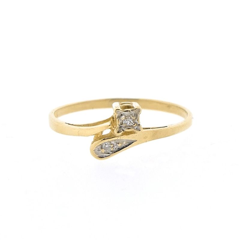 Image 5 of Gold ring with diamond; 0.01 ct. | Toi et moi