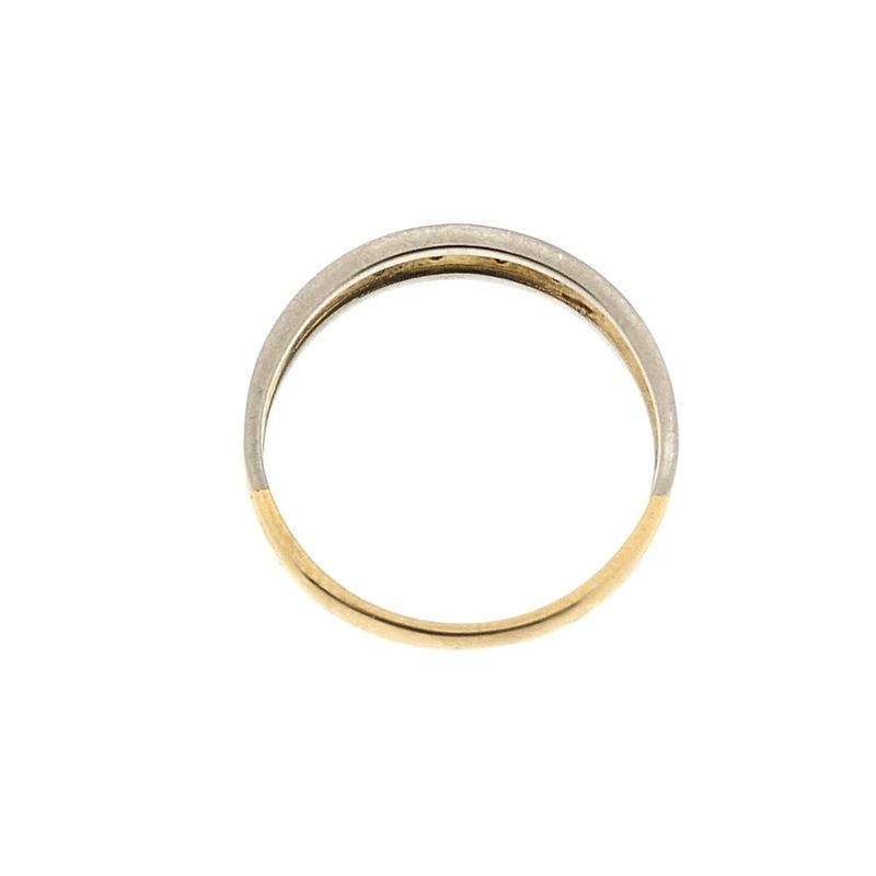 Image 6 of Two-tone gold ring with diamonds; 0.02 ct.