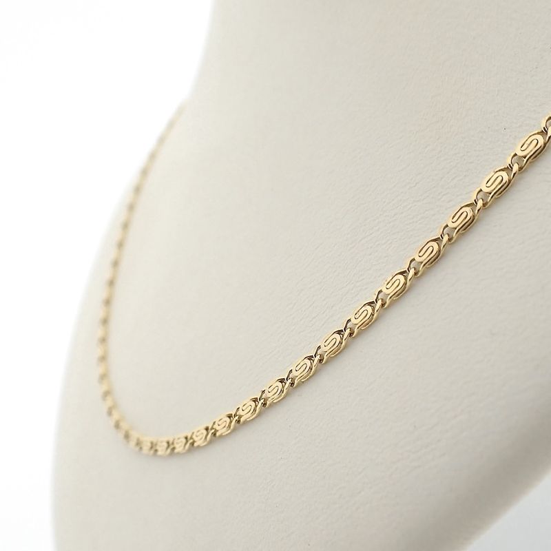 Image 2 of Gold scroll link chain | 42 cm