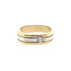 Image 3 of Two-tone gold ring with diamond; 0.25 ct.