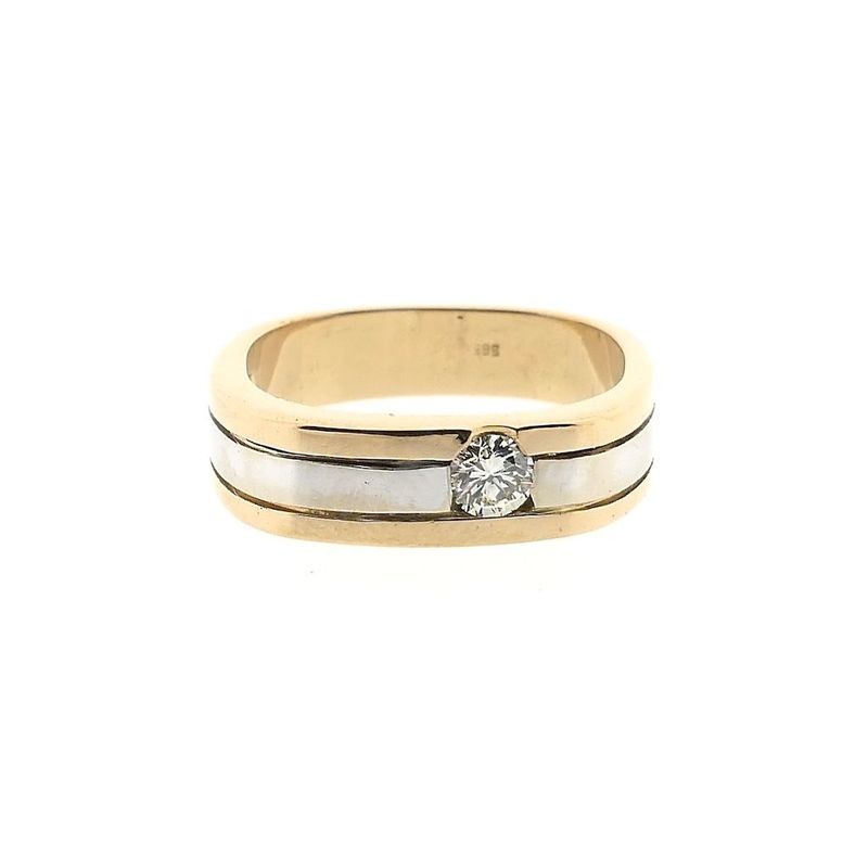 Image 3 of Two-tone gold ring with diamond; 0.25 ct.