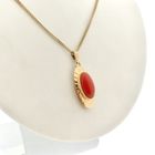 Image 3 of Gold pendant with blood coral