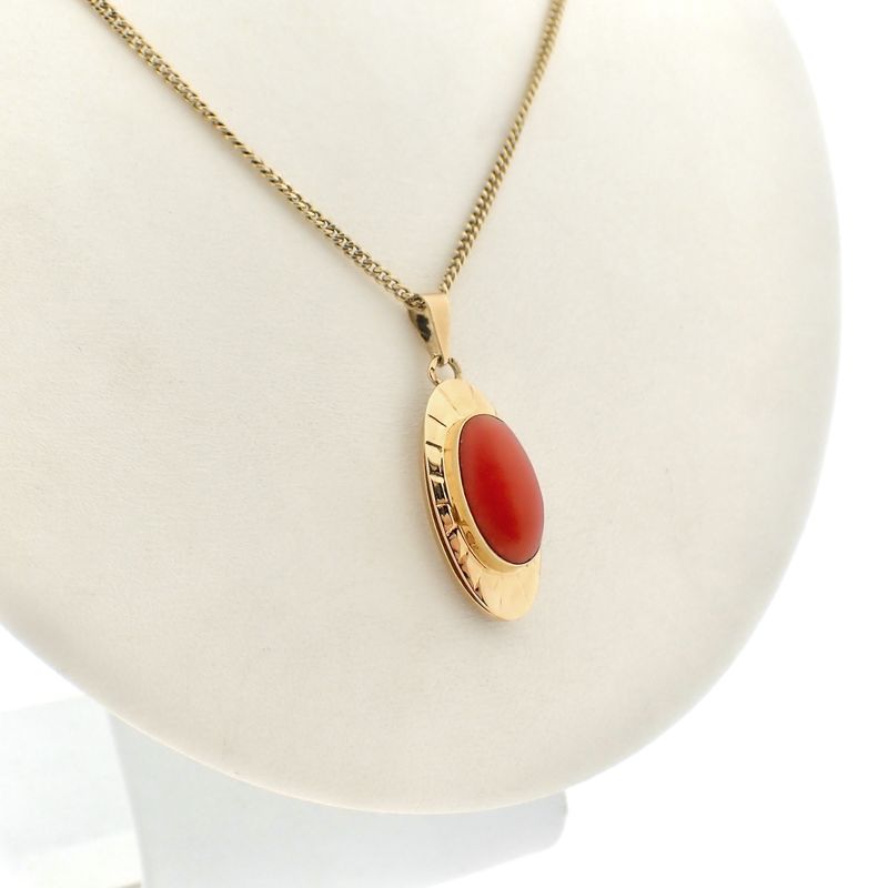 Image 3 of Gold pendant with blood coral