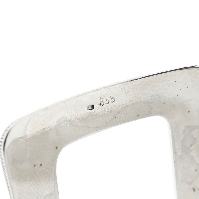 Image 5 of Silver Slave Bracelet with Pattern; Size S/M