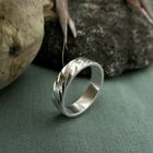 Image 1 of Silver ladies ring with diagonal relief