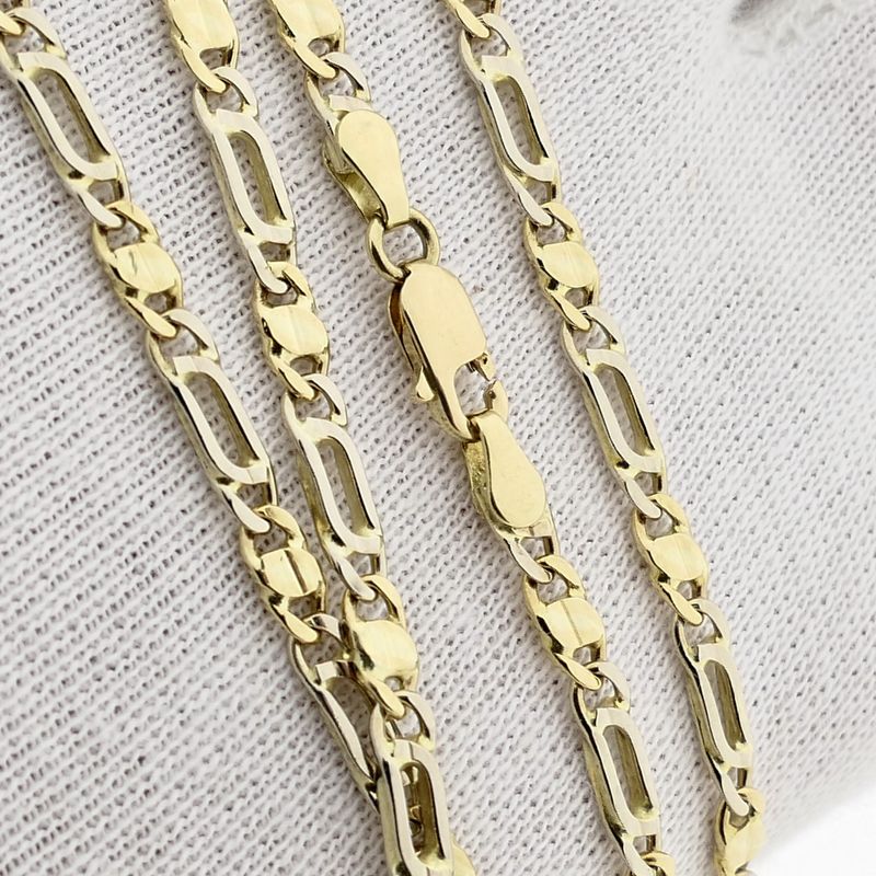 Afbeelding 7 van Bicolor gouden valkenoog schakelketting