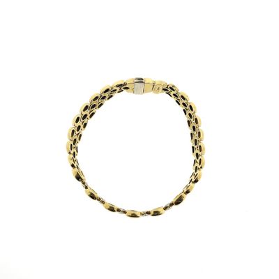 Image 2 of Gold Bismarck link bracelet with 0.4 ct diamond.