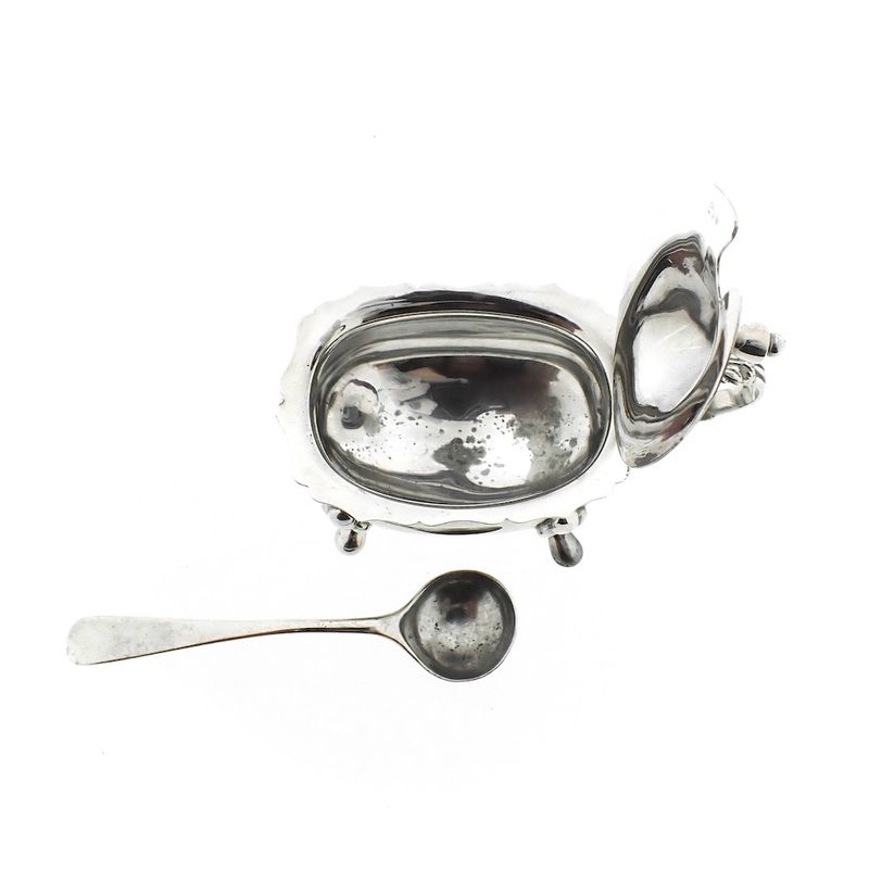 Image 3 of Silver vintage mustard bowl with spoon
