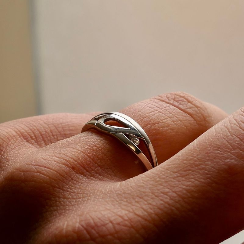 Afbeelding 10 van Witgouden ring met diamant; 0,03 ct. 
