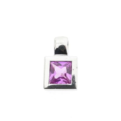 Silver pendant with pink tourmaline; Zinzi Image 1 of Silver pendant with pink tourmaline; Zinzi