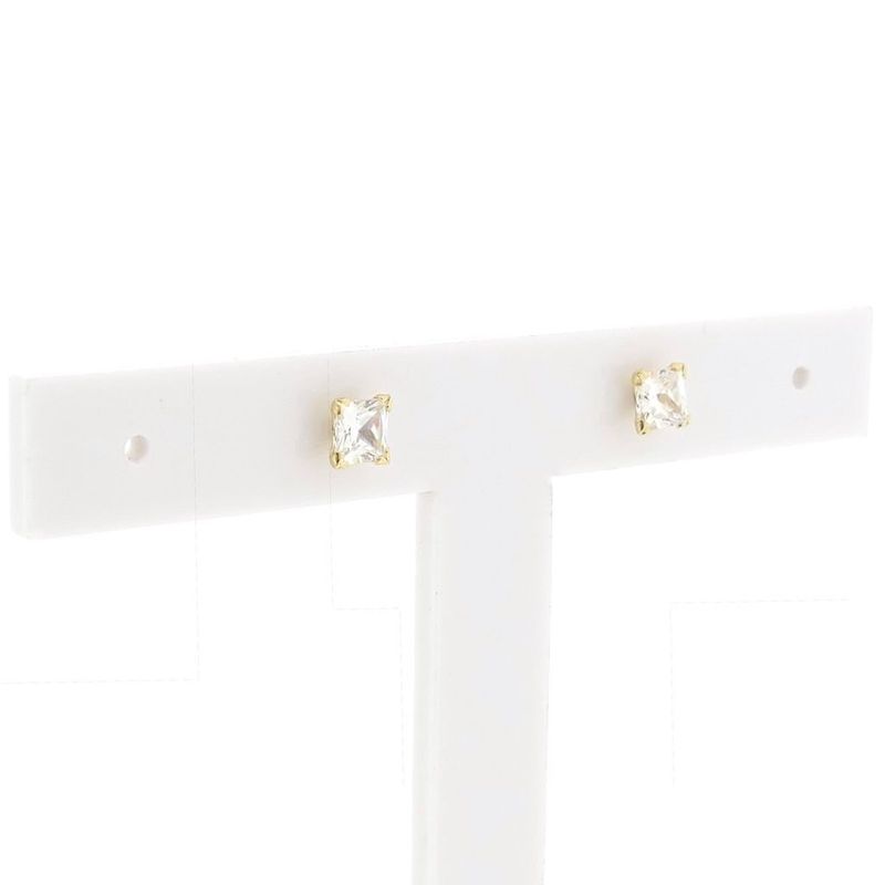 Image 3 of Gold stud earrings with zirconia