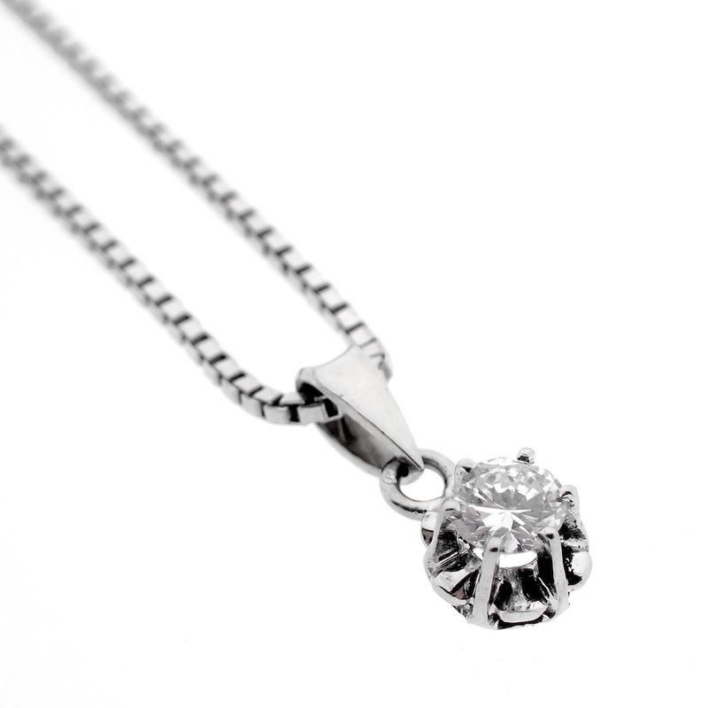 Image 9 of White gold Venetian necklace with pendant | 0.23 ct. diamond | 40 cm