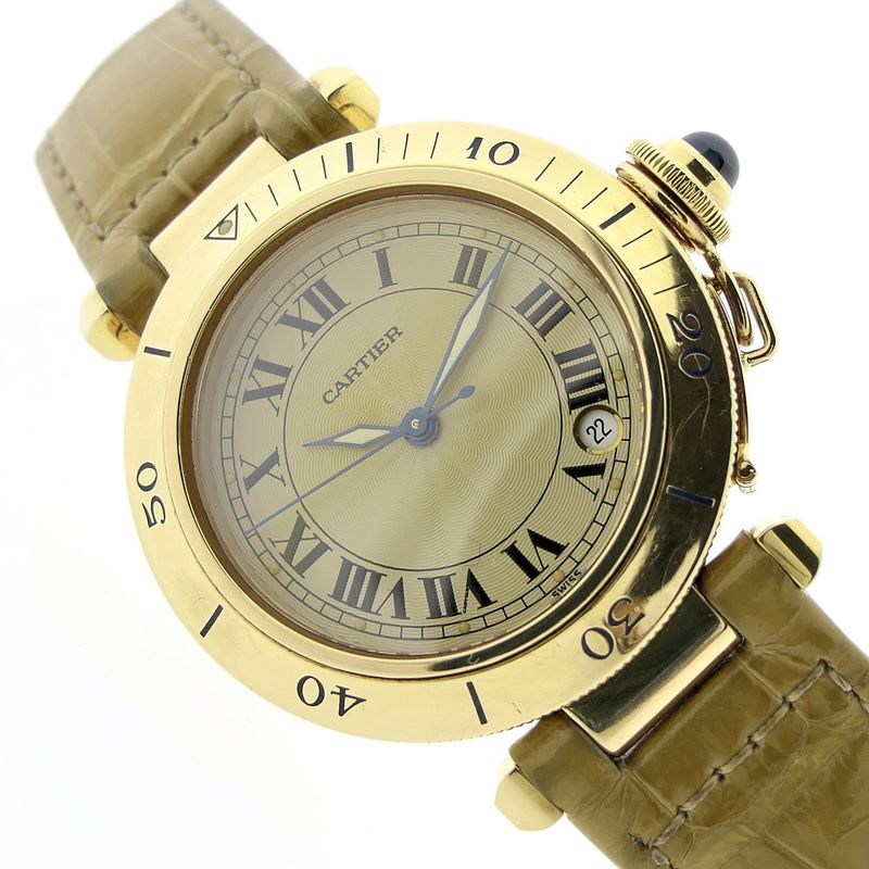 Image 7 of Cartier Pasha Automatic; 18k gold unisex watch