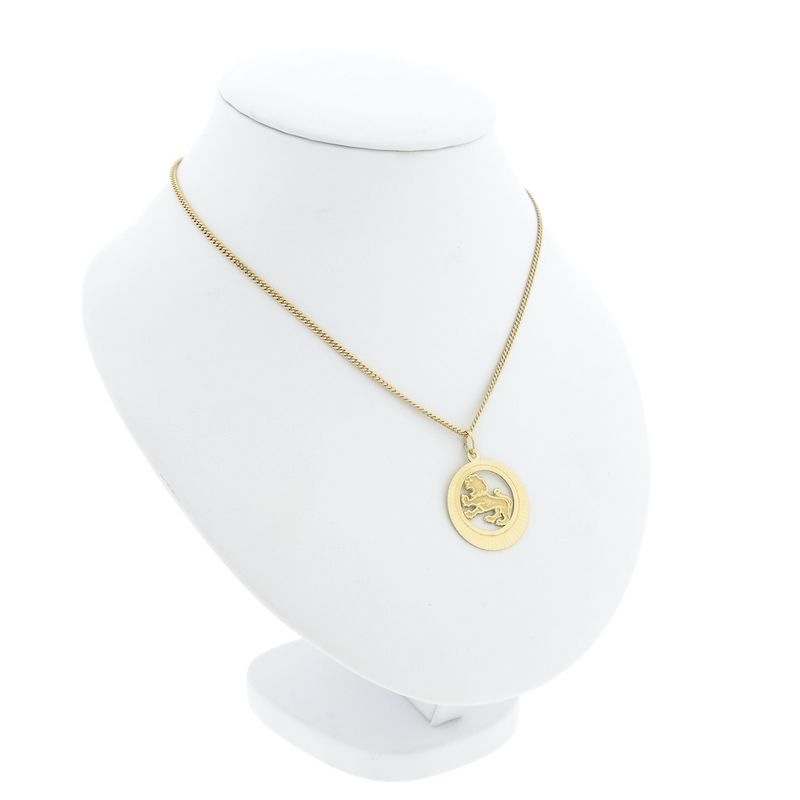 Image 4 of Gold zodiac sign pendant; Leo