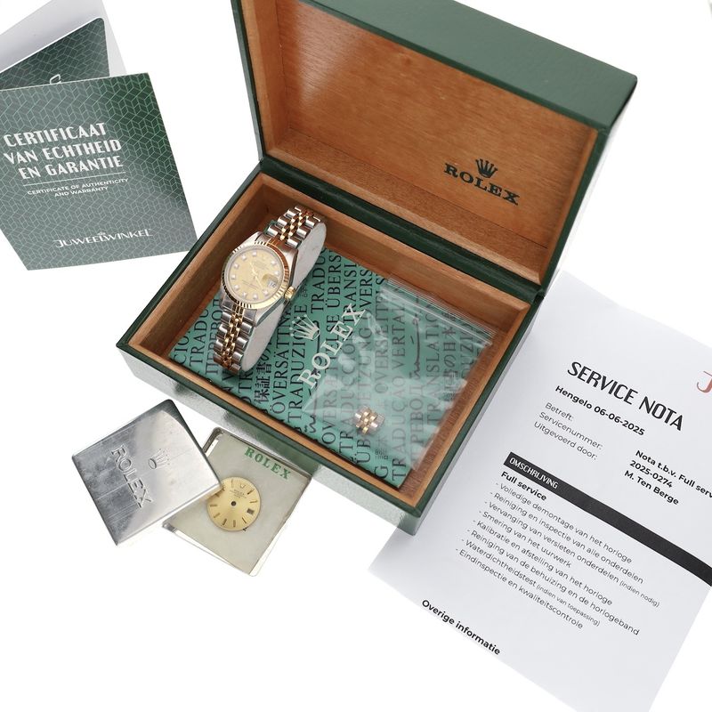 Image 4 of Rolex Lady-Datejust 26mm 69173; 18k. Vintage 18k. gold/steel women's watch with diamonds