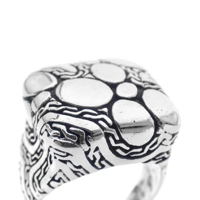 Silver ring with Maori pattern Image 2 of Silver ring with Maori pattern