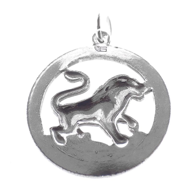 Image 5 of Silver zodiac sign pendant; Leo