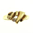 Image 2 of Golden fantasy ring with diamond 0.02 ct.