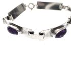 Image 2 of Silver bracelet with amethyst | 18.5 cm